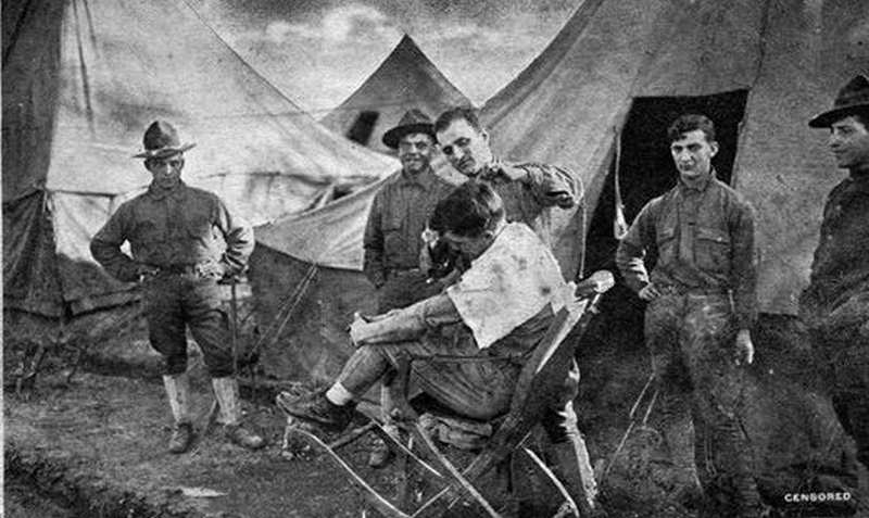 #35 Barber Shop at Camp Greene, 1918