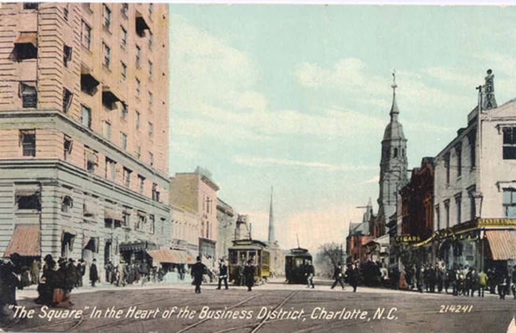 #160 Intersection of Trade and Tryon Streets (Square), 1900