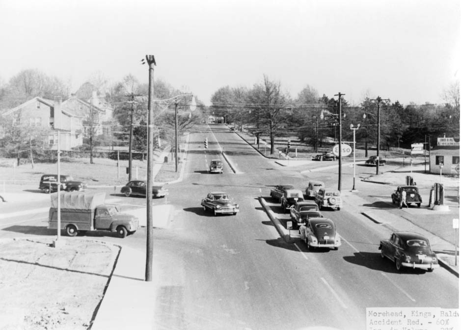 #28 The intersection of Kings Drive, Morehead Street and Baldwin Avenue, 1955