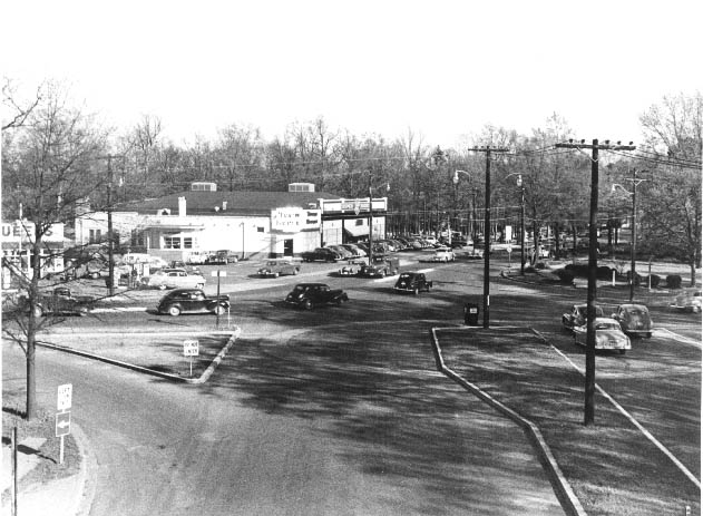 #4 Looking east from Queens Road toward the intersection with Providence Road, 1950