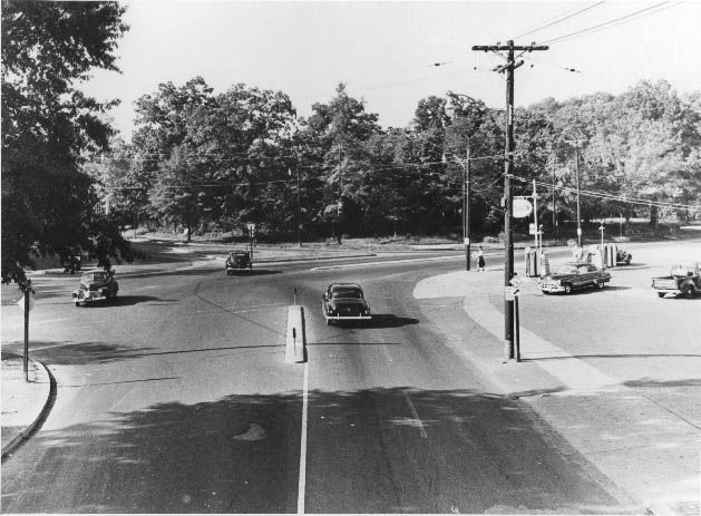 #33 Providence Road looking west toward Queens Road, 1950