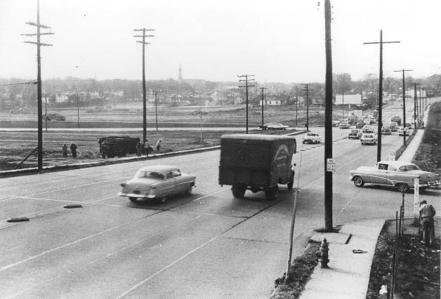 #37 Independence Boulevard as it crossed the Thompson Orphanage Farm, 1955