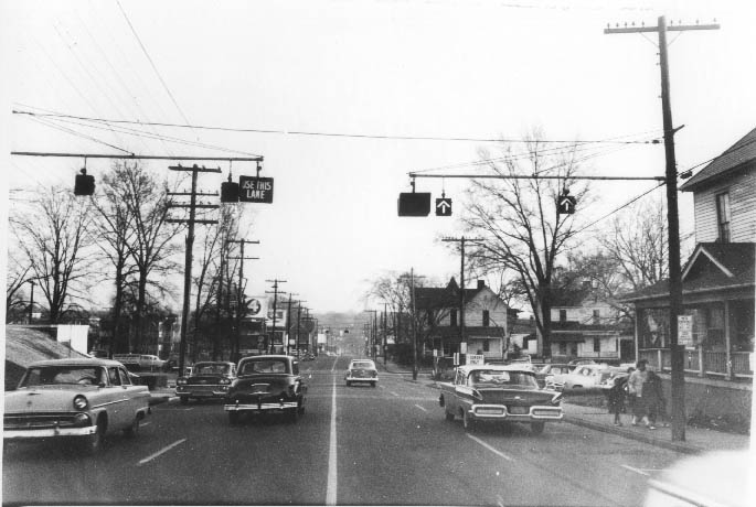 #5 Looking east on Fourth Street towards the Myers Street intersection, 1950