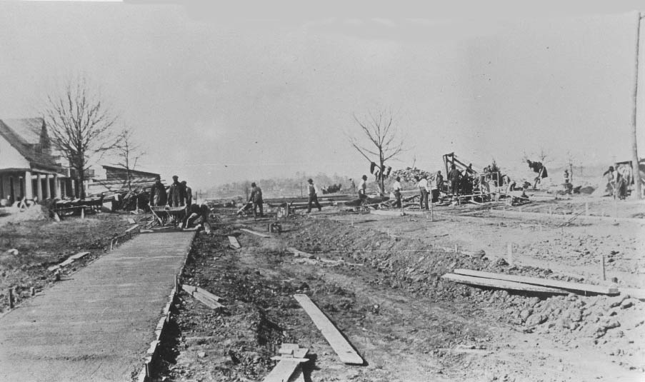 #64 Road construction in Myers Park.1911
