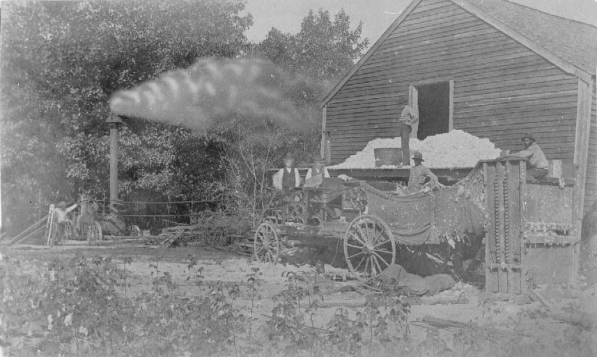 #36 Wagon with cotton and machinery in the back was probably a traveling ginnery, 1900