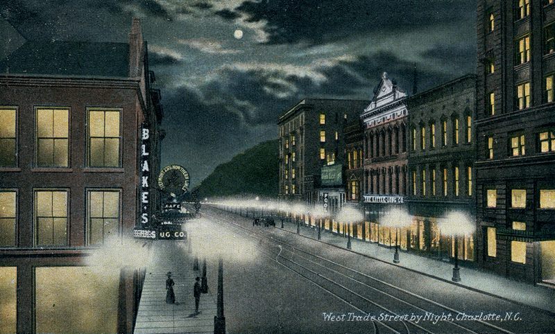 #41 West Trade Street by Night, Charlotte, 1926