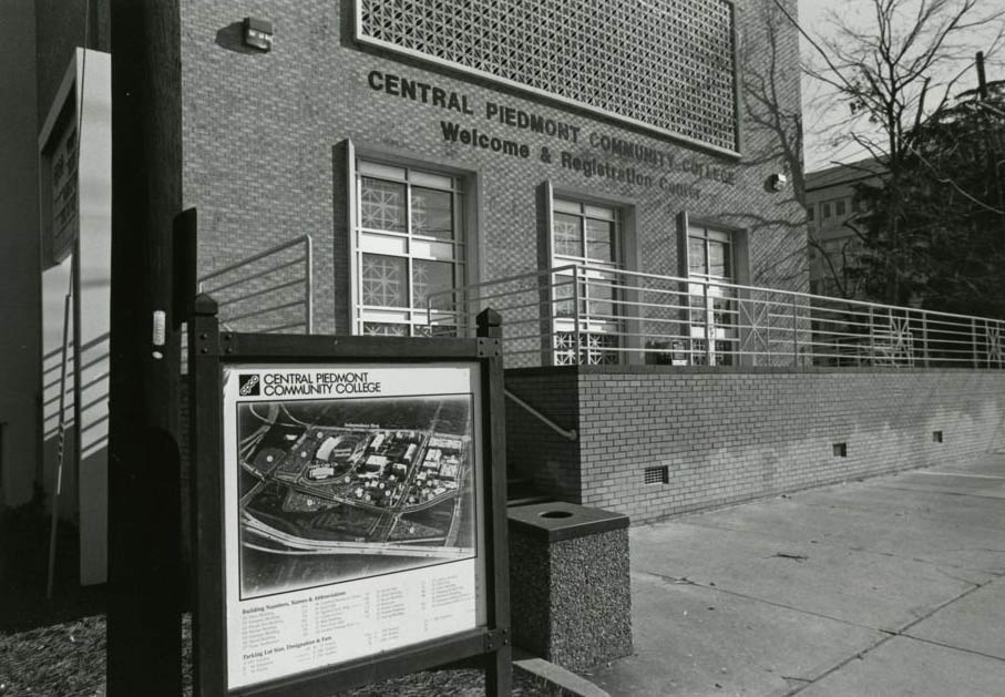#15 The front of the Central Piedmont Community College welcome and registration center, 1970s