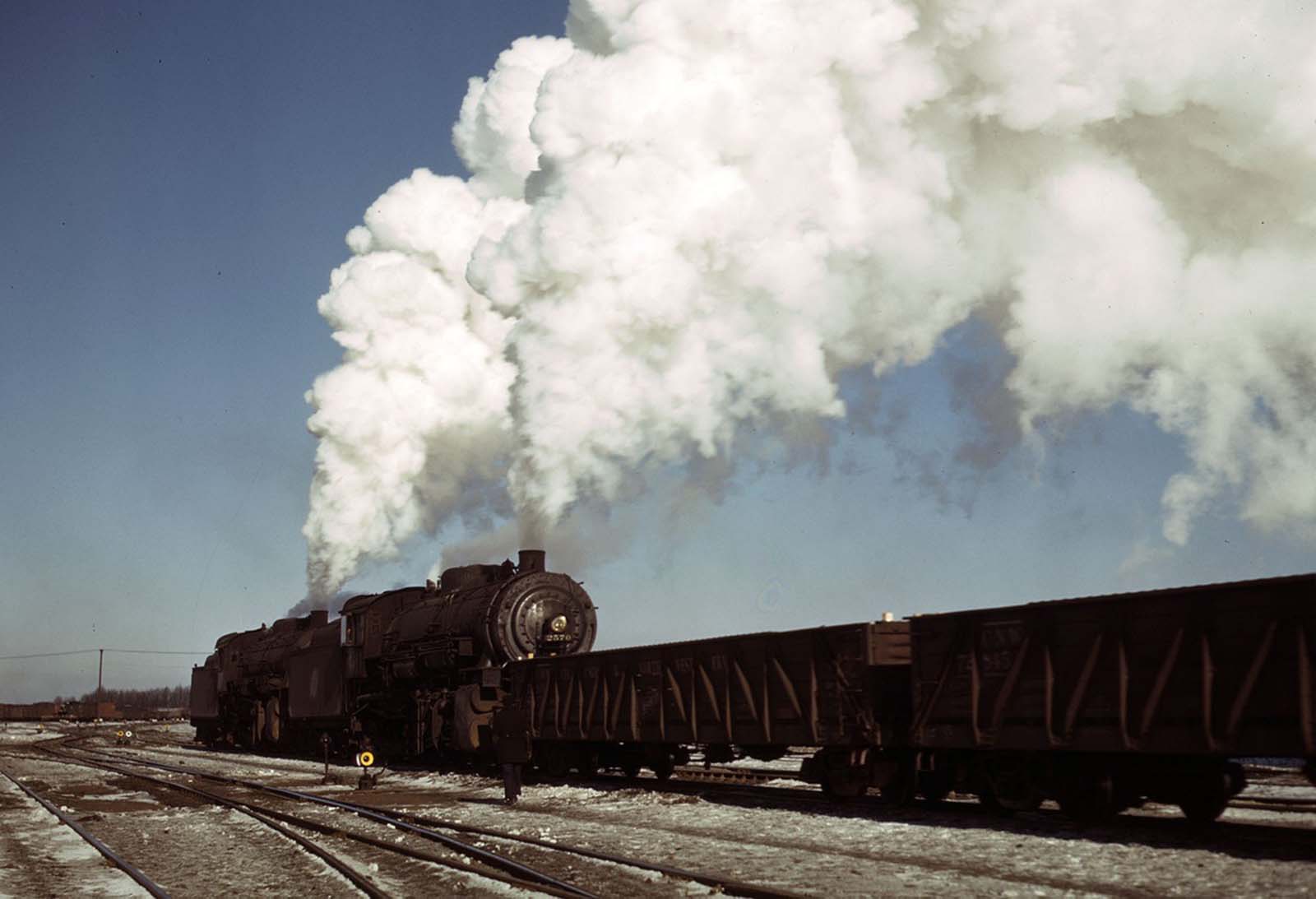 #14 Locomotives in a Chicago and North Western Railroad yard near Chicago sometime between December 1942 and May 1943.