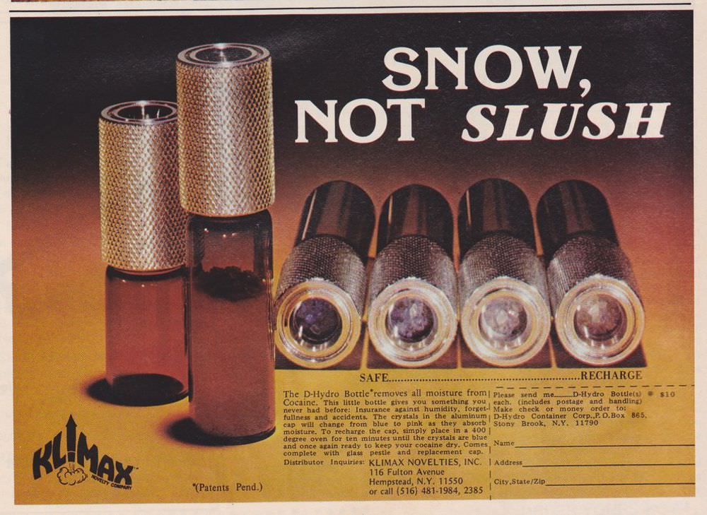 Ridiculous Vintage Ads of Cocaine and Cocaine Paraphernalia from the 1970s and 1980s Vintage Ads