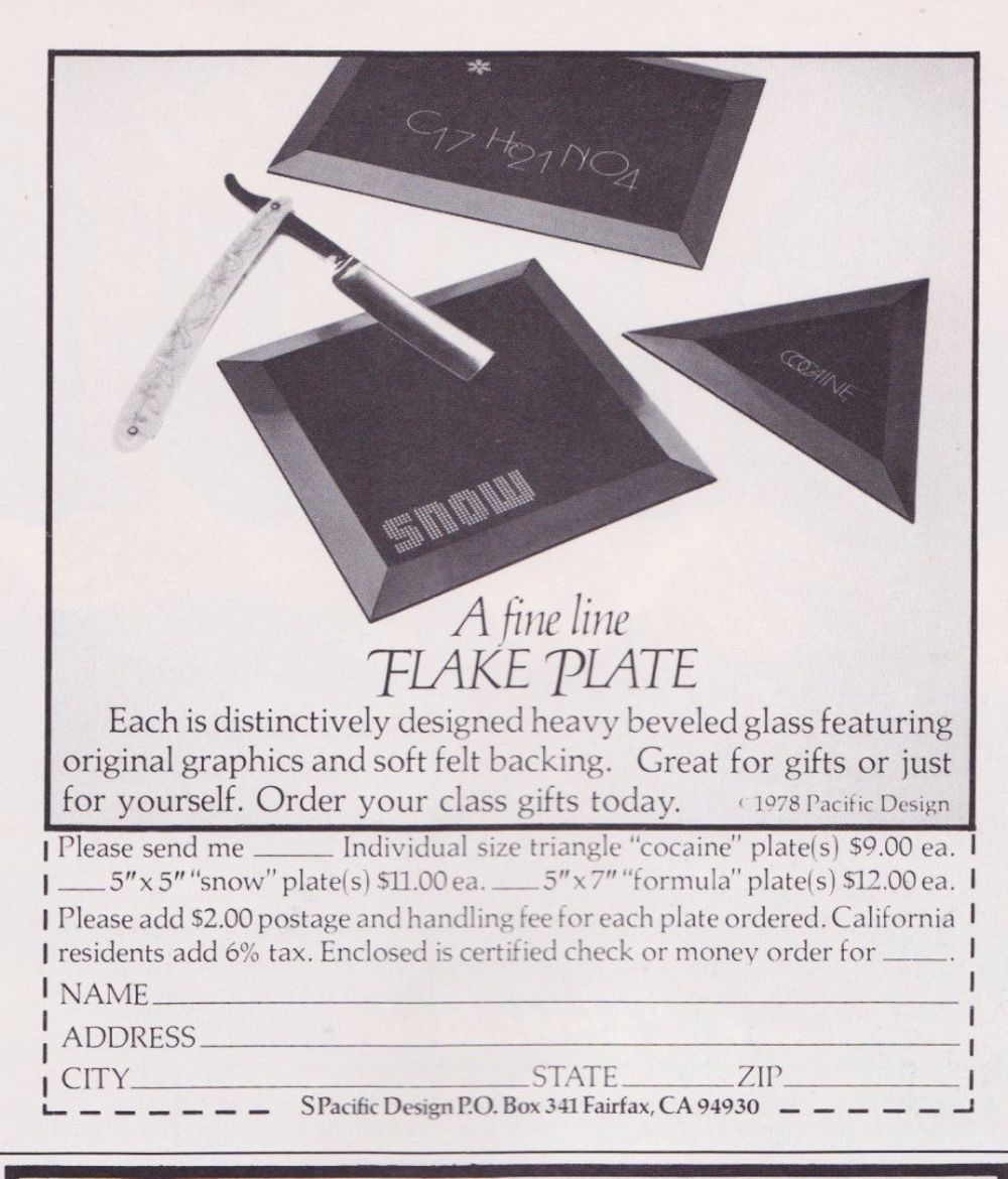 Ridiculous Vintage Ads of Cocaine and Cocaine Paraphernalia from the 1970s and 1980s Vintage Ads