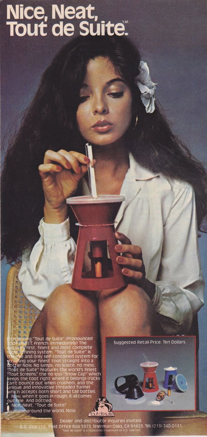 Ridiculous Vintage Ads of Cocaine and Cocaine Paraphernalia from the 1970s and 1980s Vintage Ads