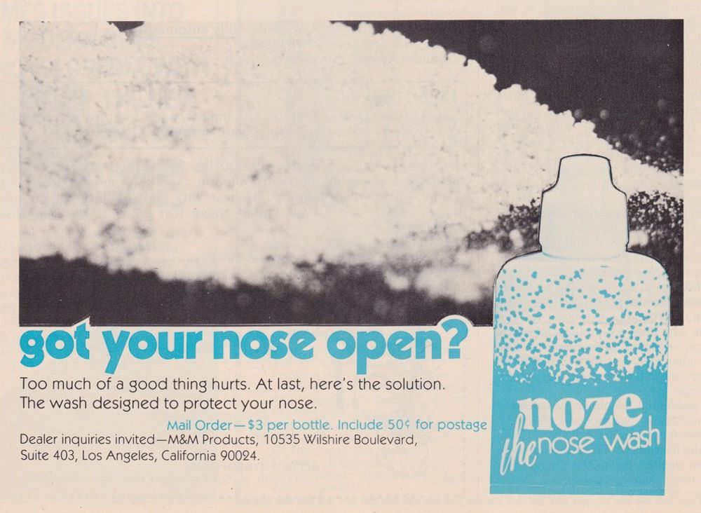 Ridiculous Vintage Ads of Cocaine and Cocaine Paraphernalia from the 1970s and 1980s Vintage Ads