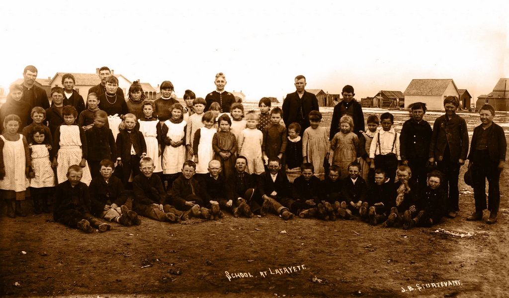 #151 First School Class in Lafayette, 1889