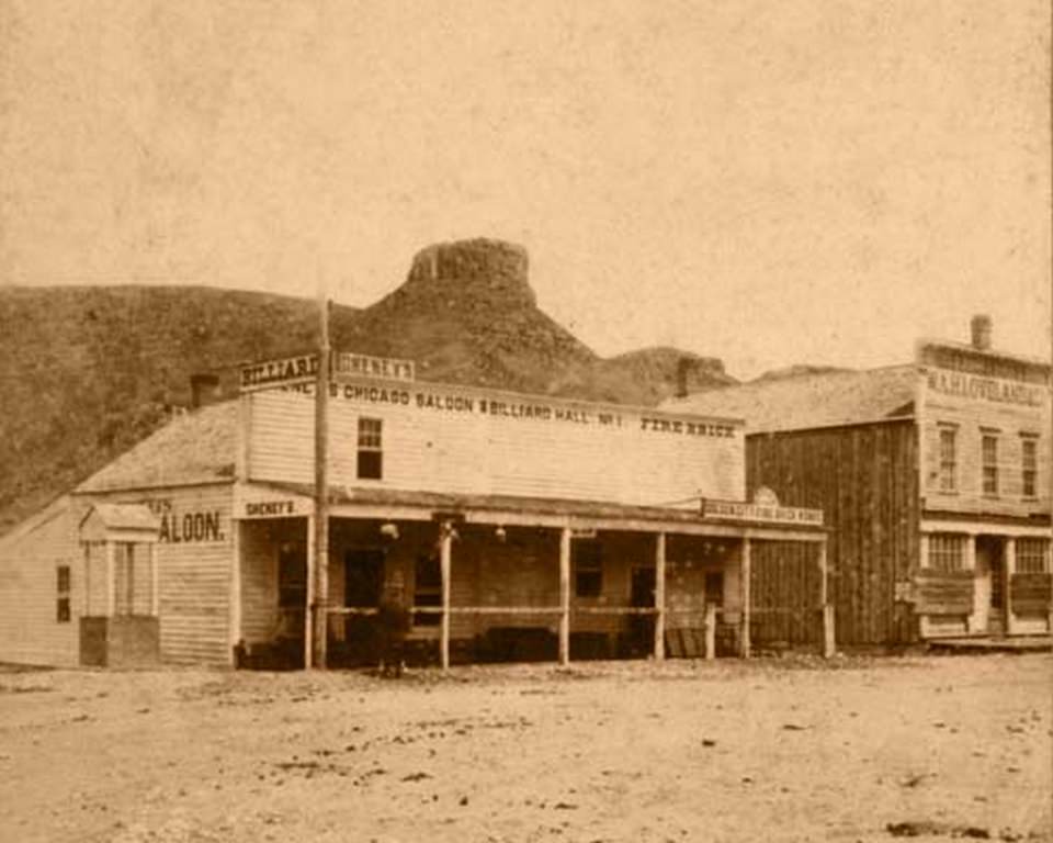 #63 Cheney’s Chicago Saloon and Billiard Hall and the Golden City Fire Brick Works. Golden, Colorado, 1868