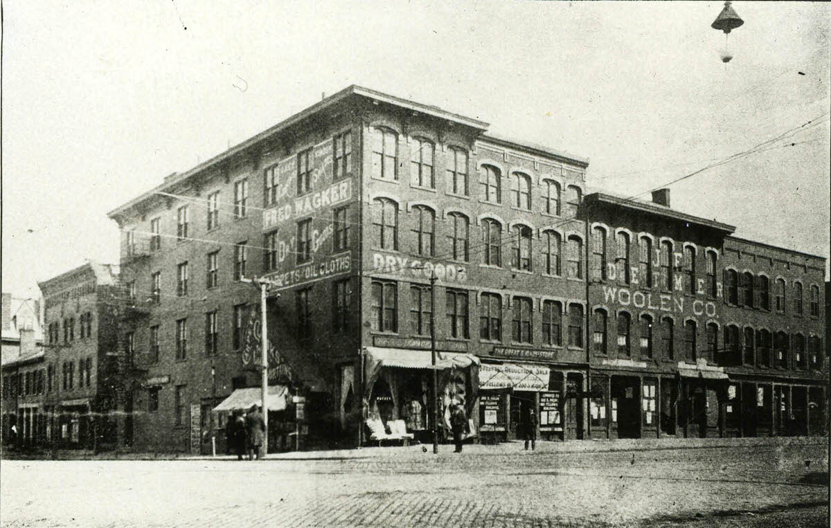 #105 South High Street and East Main Streets ,1890