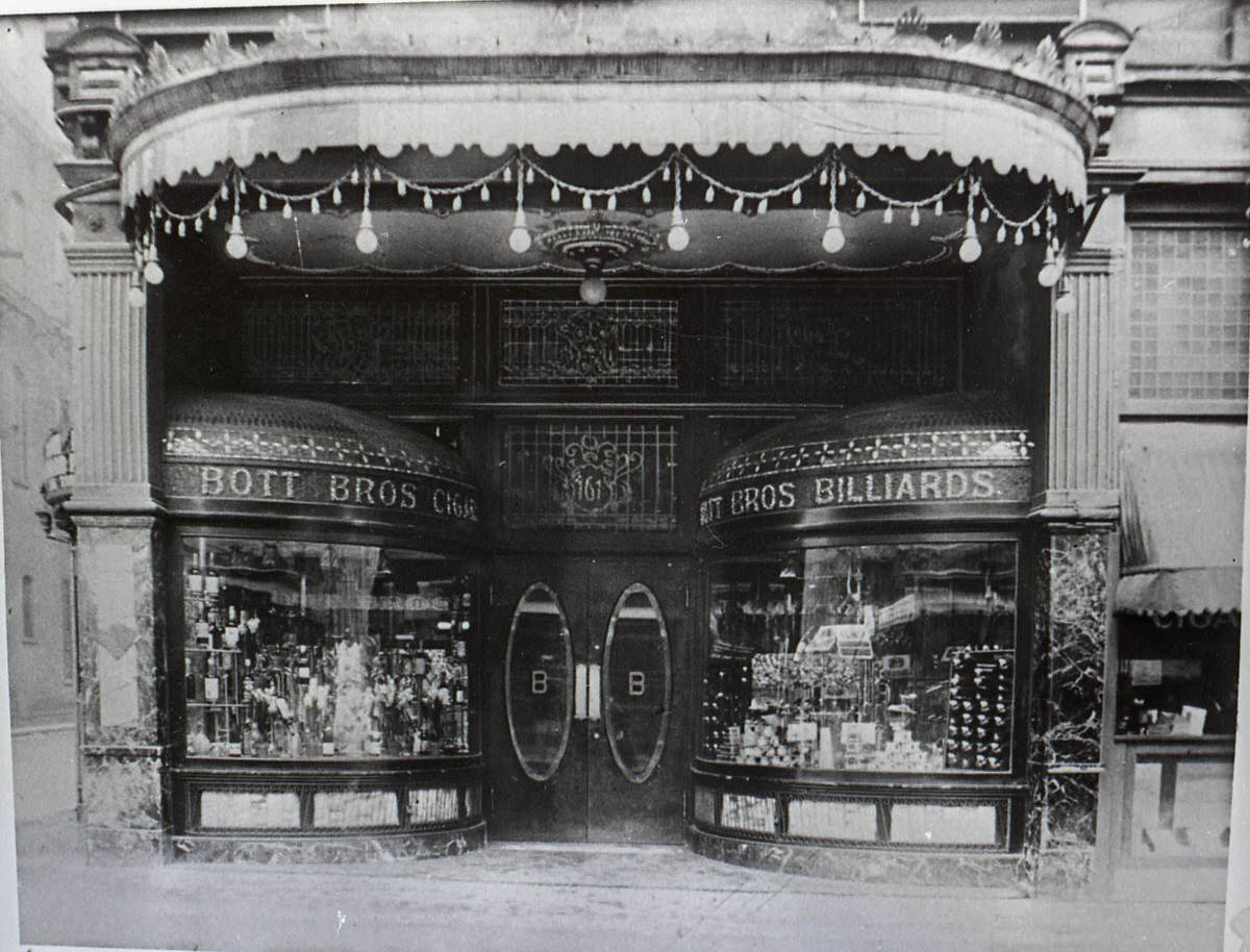 #54 Bott Brothers Billiards entrance, 1880s