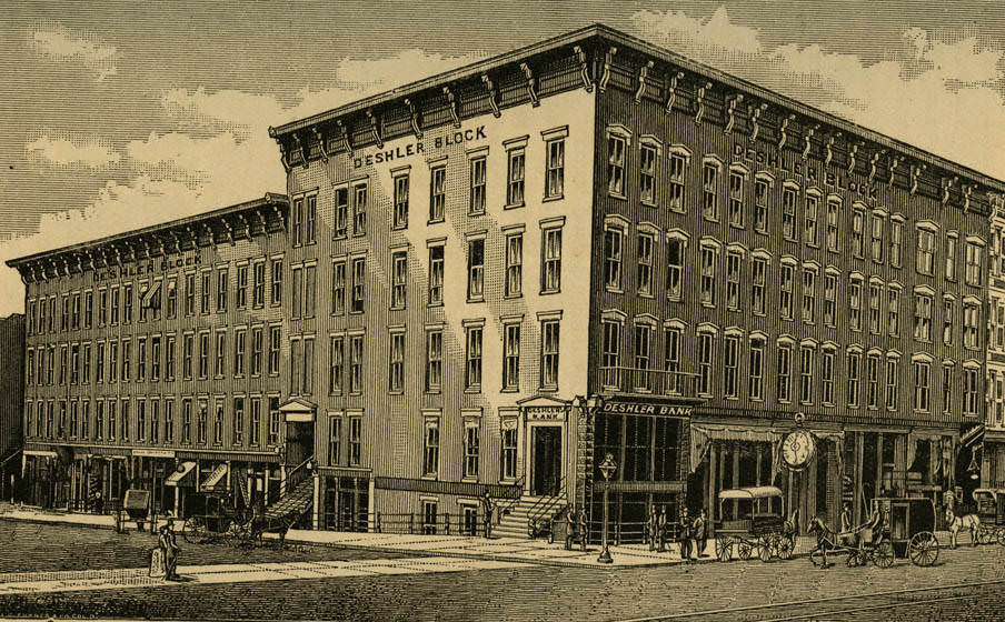 #73 Deshler Block building engraving, 1885