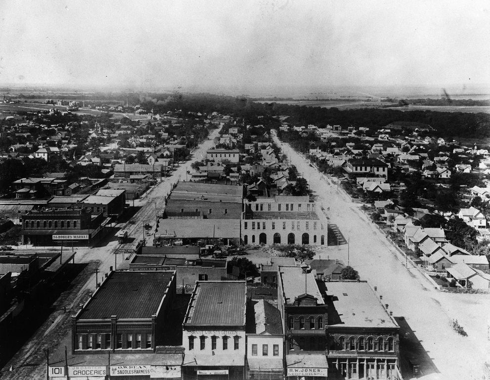 #16 Aerial view of downtown Fort Worth, 1890