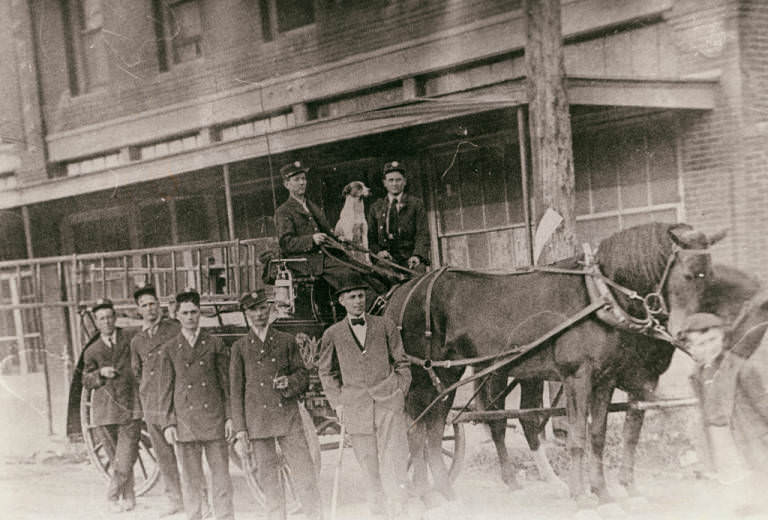 #70 Fire Men and Fire Wagon, 1893