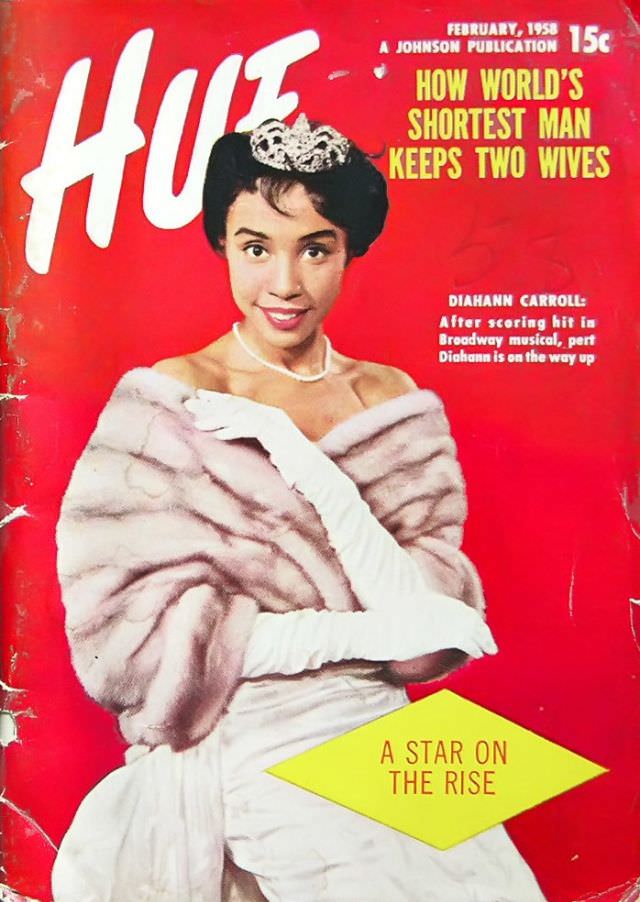 #23 Diahann Carroll, A Star On The Rise, Hue magazine, February 1958