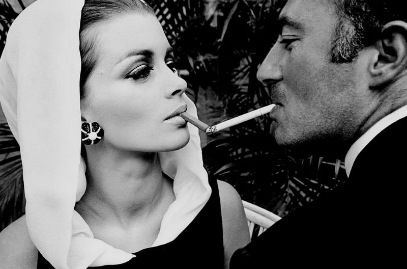 #17 Astrid Heeren and a suave dude, Palm Beach, 1964