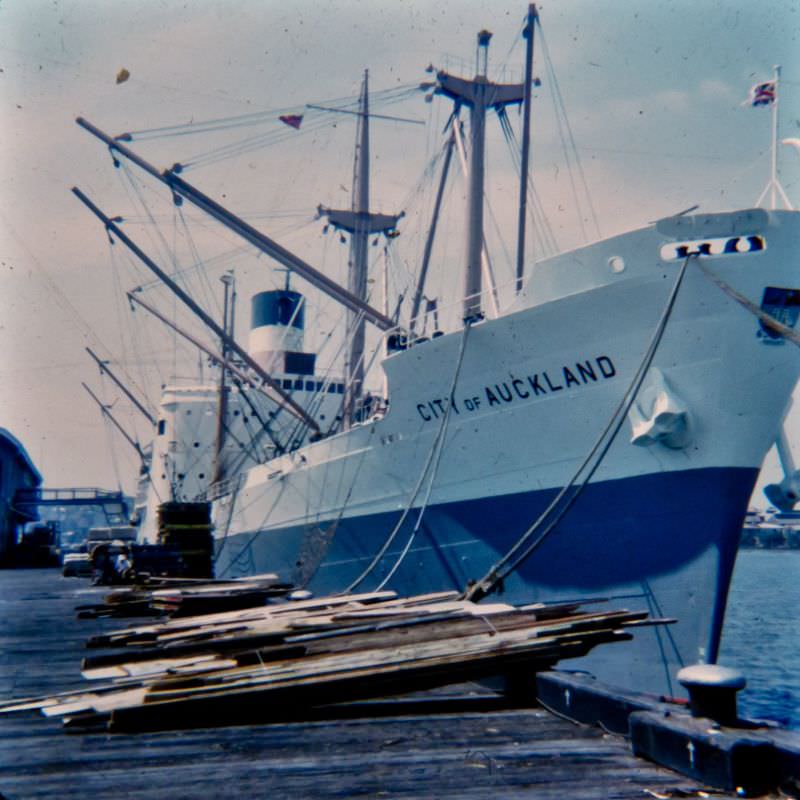 #24 City of Auckland Ship at Melbourne dock, 1970