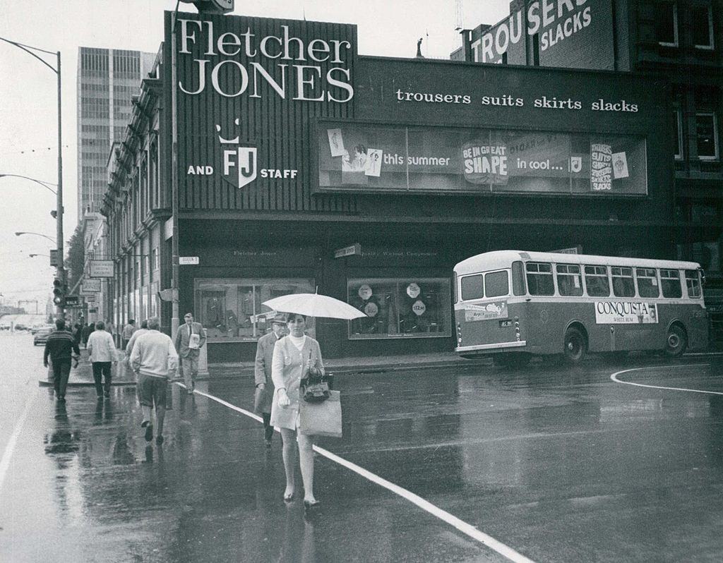 #20 Fletcher Jones Store. The world’s largest store specializing in men’s slacks is Fletcher Jones in Melbourne, 1975