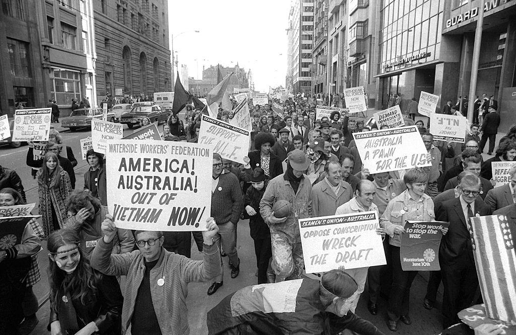#53 Australian Demonstrators March Against Vietnam War in Melbourne, 1971