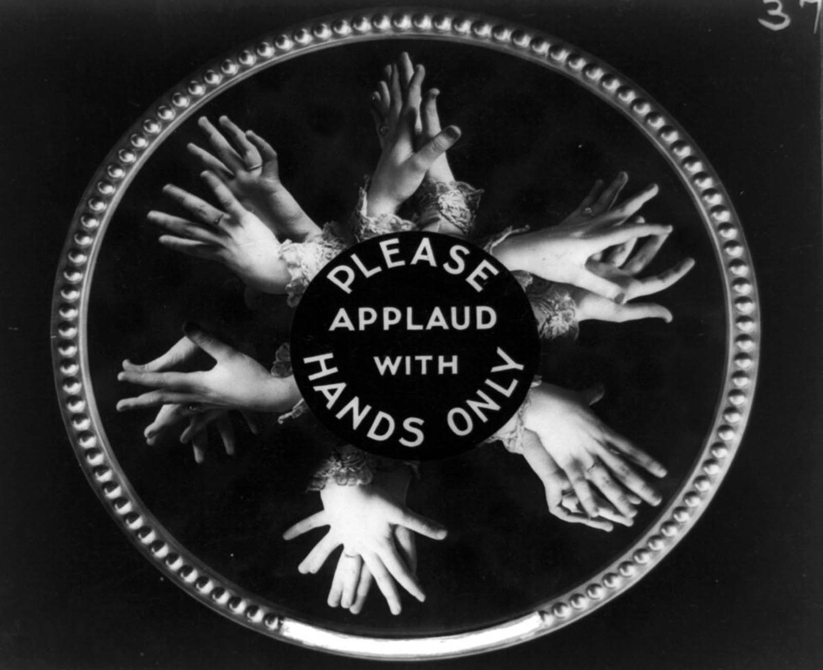 #8 This card urged those in the crowd to simply applaud with their ‘hands only’ and to not scream or shout.