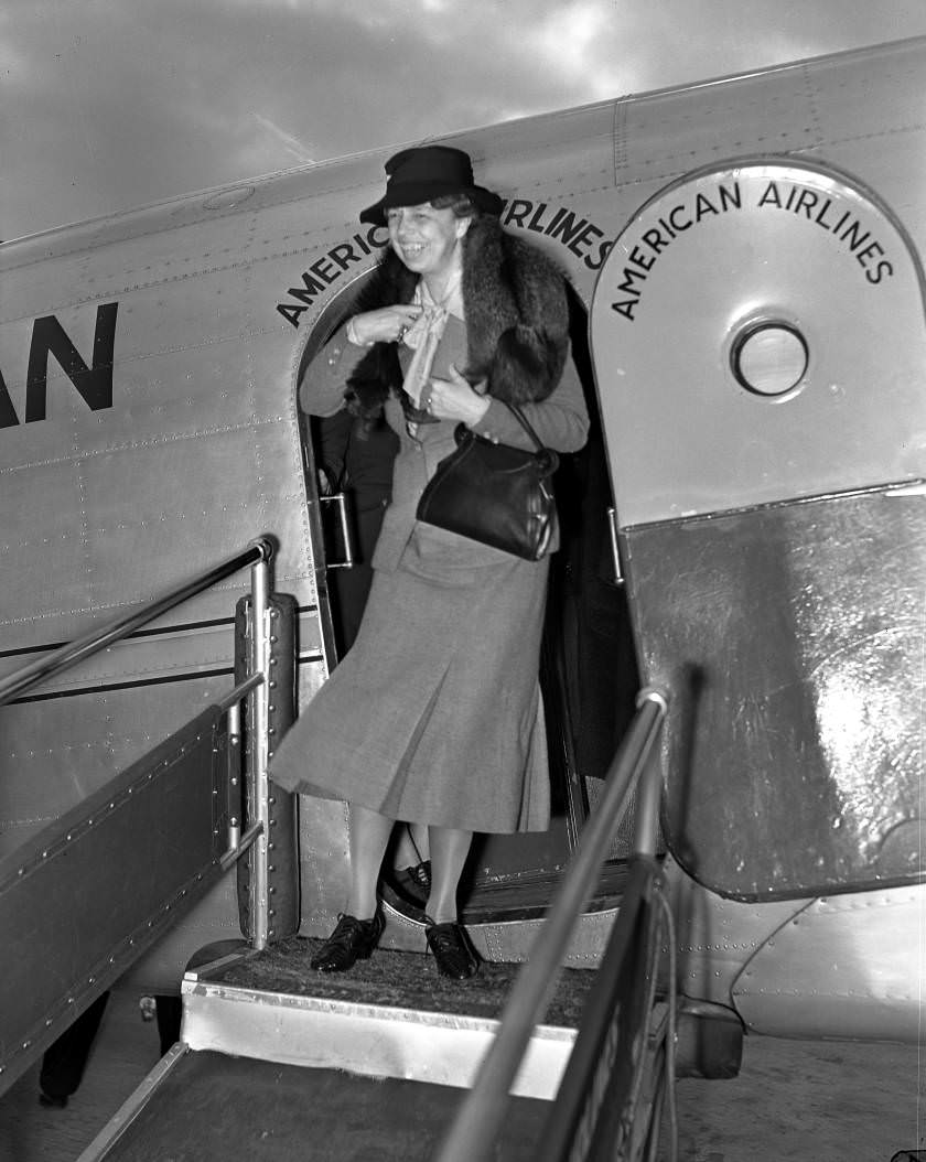 #62 First Lady Eleanor Roosevelt at the Nashville Airport (Berry Field), 1938