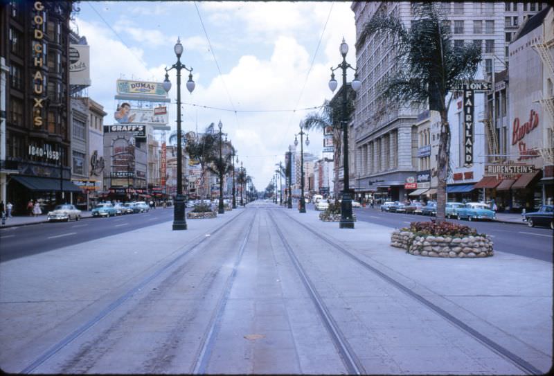 #45 Canal Street looking north, New Orleans, 1956.