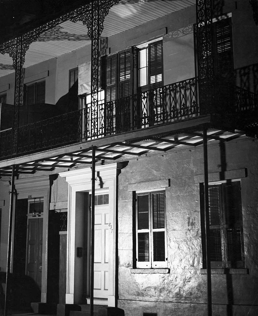 #23 A view of a facade at night in New Orleans, 1950.