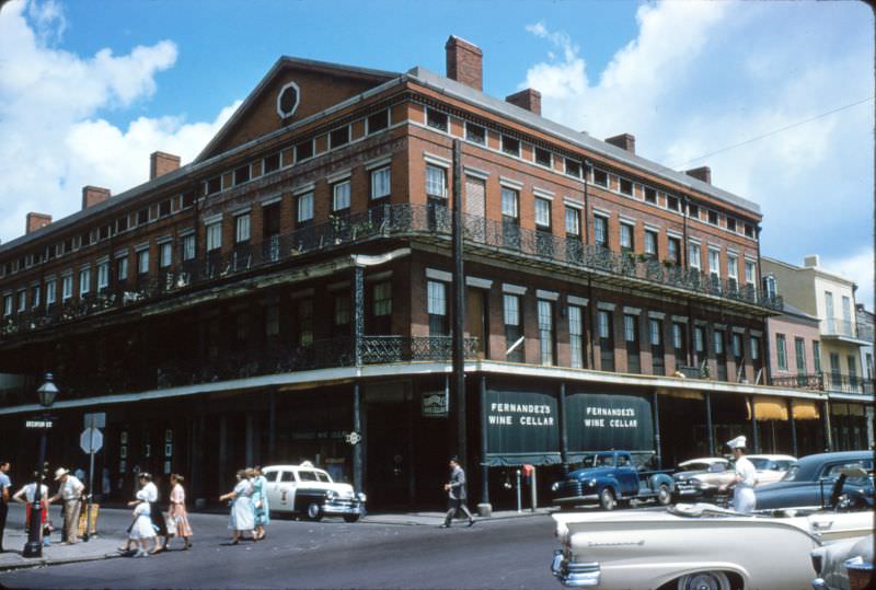 #109 Pontalba Apts near Cafe du Monde with chef, New Orleans, 1956.