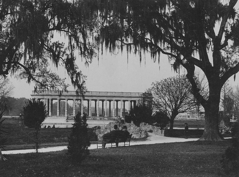 #6 A view of a pavilion in City Park, City Park, an urban public park in New Orleans, 1950s