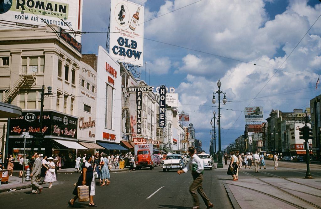 #11 A street view of Canal street in New Orleans, 1957