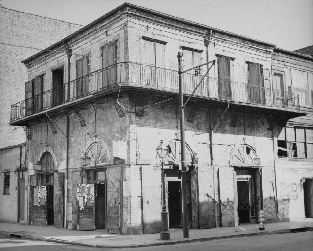 #129 Absinthe House built 1806 on Bourbon Street, 1955.