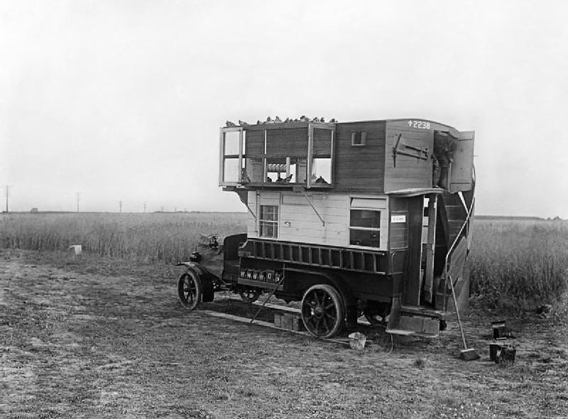 Pigeon Lofts of WWI: Historical photos of B-type Buses that were Used to Transport Messenger Birds W