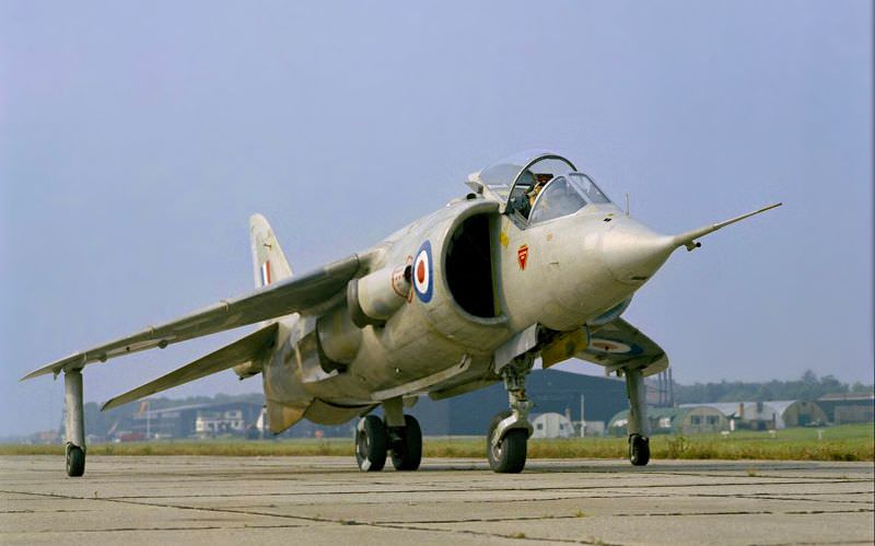 #29 A Hawker Siddeley P.1127 ‘Kestrel’ after landing vertically on the test pad at Dunsfold, 1960