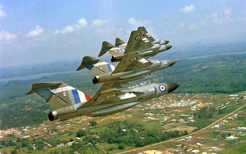 #47 Four Gloster Javelin FAW.9Rs of No. 64 Squadron seen during an air-defence patrol over Malaysia, May 1967