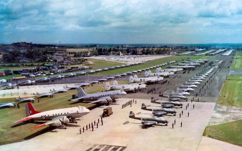 #10 To celebrate Queen Elizabeth’s coronation on June 2, 1953 the RAF laid on the biggest display of Military air