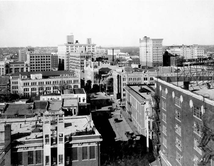 #107 St. Mary’s Street from roof of Plaza Hotel, San Antonio, 1927