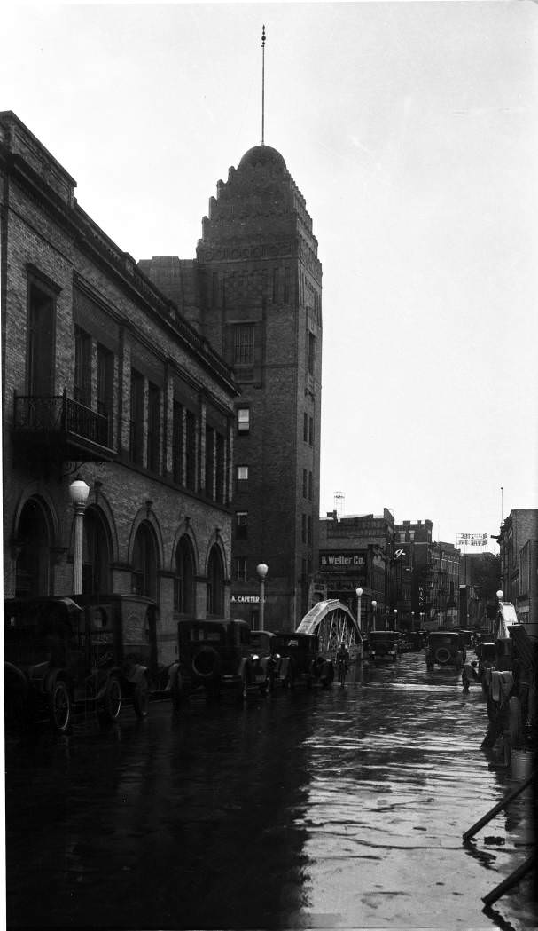 #173 W. Crockett Street looking west from Losoya Street, San Antonio, 1929