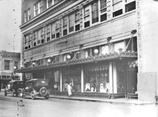 #186 Wolff and Marx display windows on Main Avenue, 1920s