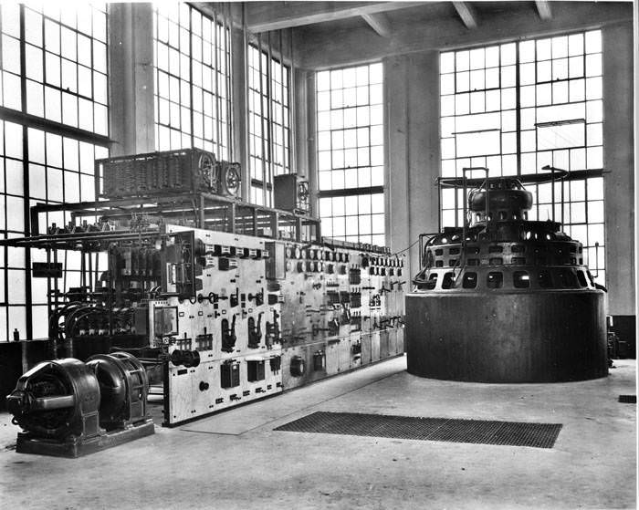 #199 Interior of light and power plant at Landa Industries, New Braunfels, 1920s