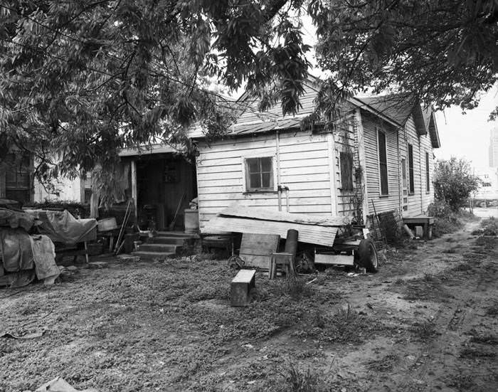 #5 Back of one-story frame duplex, 321 Columbus Street, San Antonio, 1920s