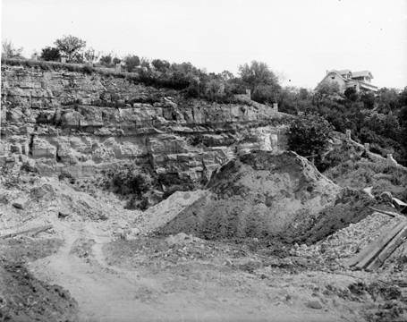 #19 Limestone cliff beside Olmos Dam construction site, 1926