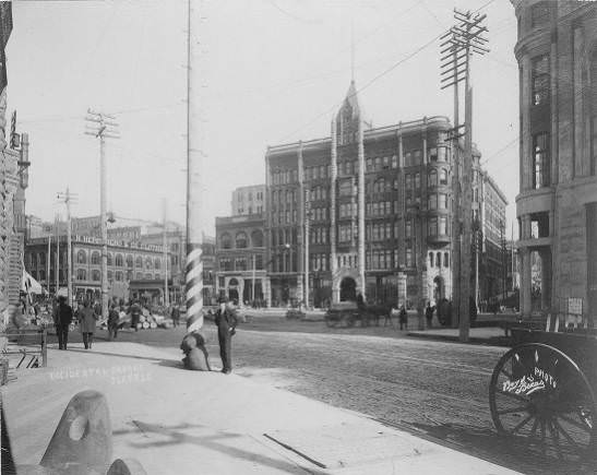 #72 Pioneer Square showing the Pioneer Building, Seattle, 1891
