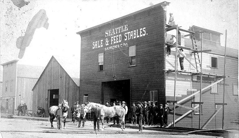 #51 Seattle Sale and Feed Stables, corner of 4th Ave. and Jackson Street 1889
