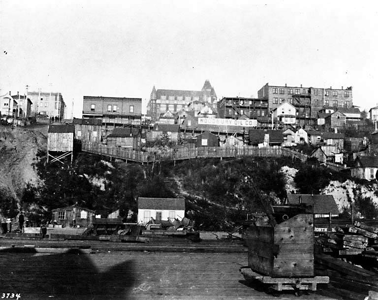 #85 Seattle, looking east from the waterfront in the vicinity of Pike Street, 1898