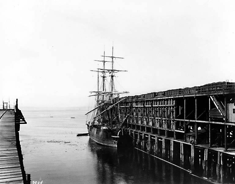 #65 Unidentified sailing vessel at coal dock, 1889